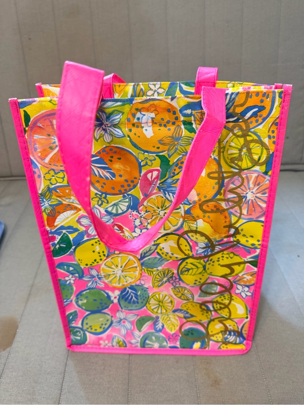 Lilly Pulitzer Pink Citrus Pattern Tote - Picture 5 of 8